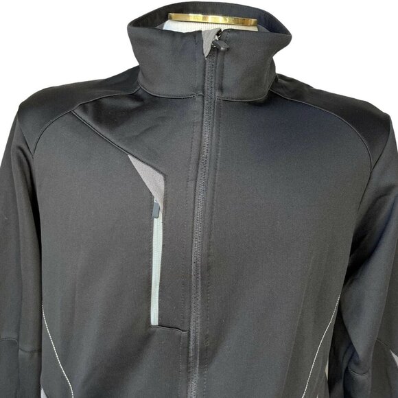 North End Sport Zip Front Jacket Mens Large Black Fleece Lined Zippers - Picture 3 of 9